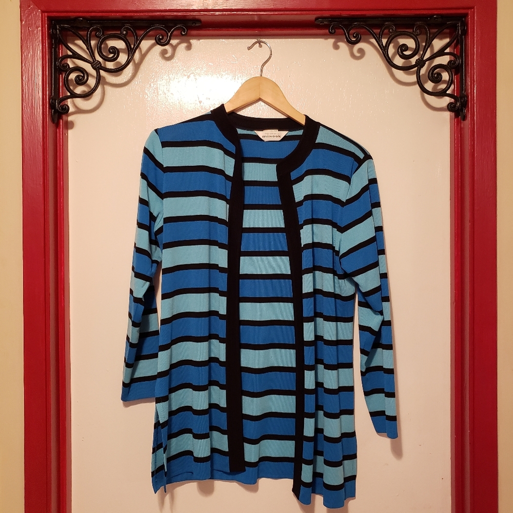 Misook Striped Cardigan